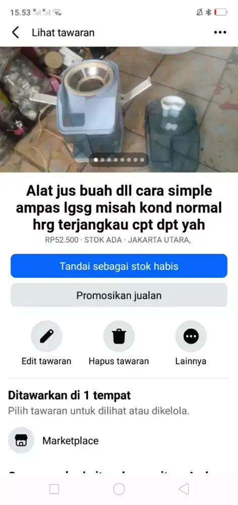 Blender jus serba guna ampas lgsg misah kond normal hrg murah sj cpt