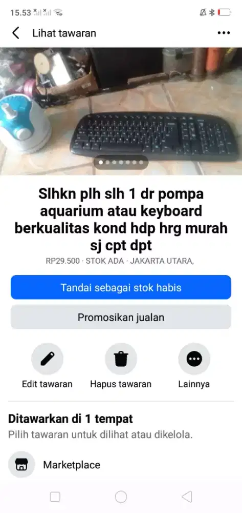 Slhkn plh slh 1 dr ompa aquarium ikan atau sblh nya hrg murah sj cpt