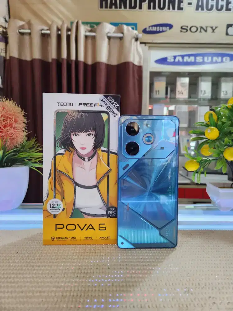 Tecno Pova 6 Ram 12+12Gb/ 256Gb Fullset Mulus Original 100% Like New