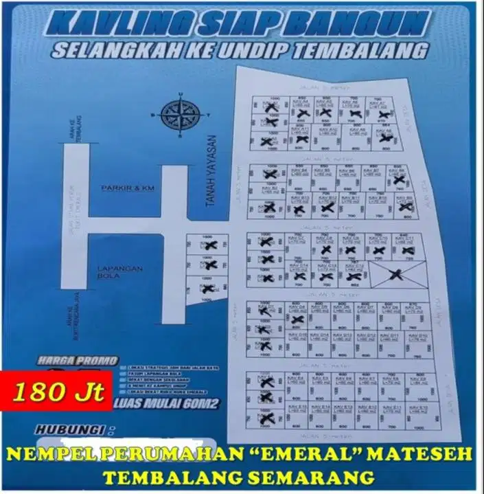 Tanah Siap Bangun dekat Kampus Undip/Bukit Kencana Jaya/Perum Emerald