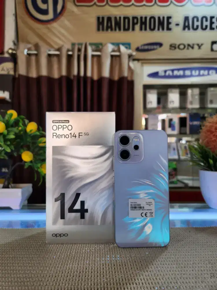 Oppo Reno 14F 5G Ram 12+12Gb/256Gb Fullset Ori 100% Like New Bergarans