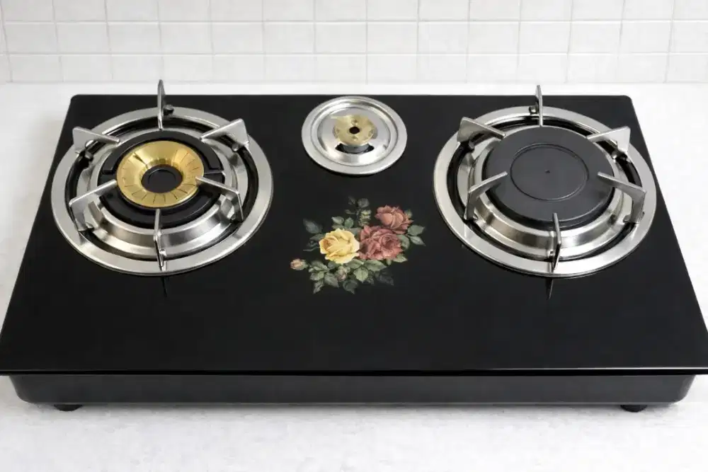 Kompor Gas 3 Tungku Kaca Elegan – Kondisi Bagus