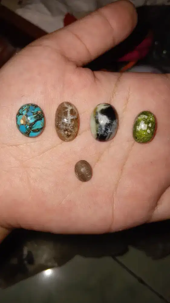 Batu Pirus Serat Emas & Akik Motif Borongan Murah Meriah