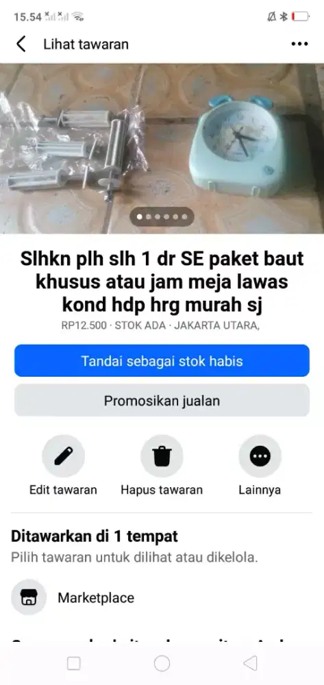 Slhkn plh slh 1 dr jam lawas atau sblh nya kond hdp hrg murah sj cpt