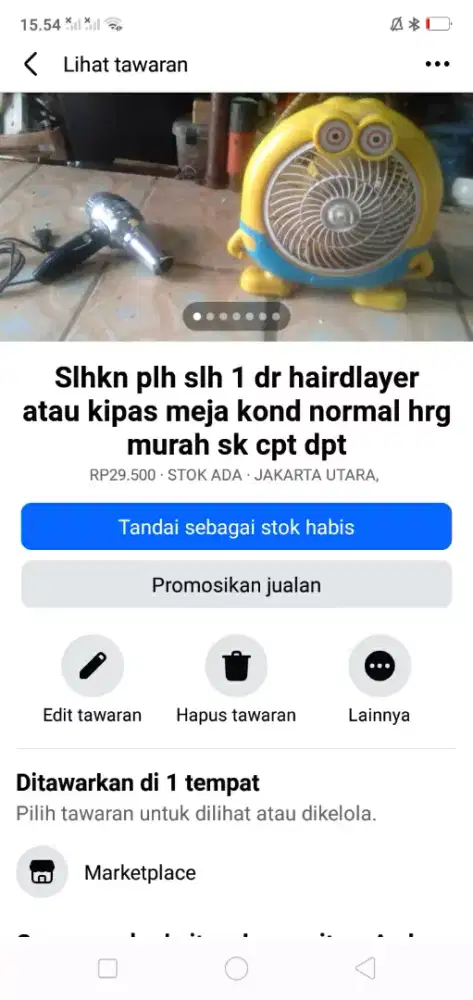 Slhkn lh slh 1 dr kipas meja atau sblh nya kond hdp hrg murah sj cpt