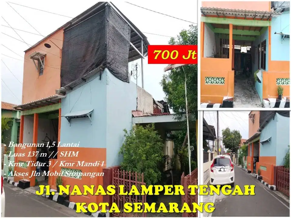 Tanah (Bonus Bangunan Rumah) di Lamper Tengah Semarang (Jl. Nanas)