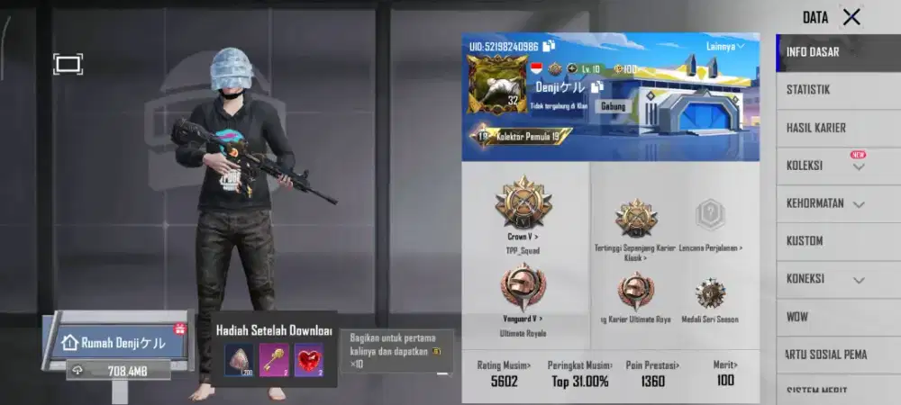 Akun baru pubg m4 api lvl2