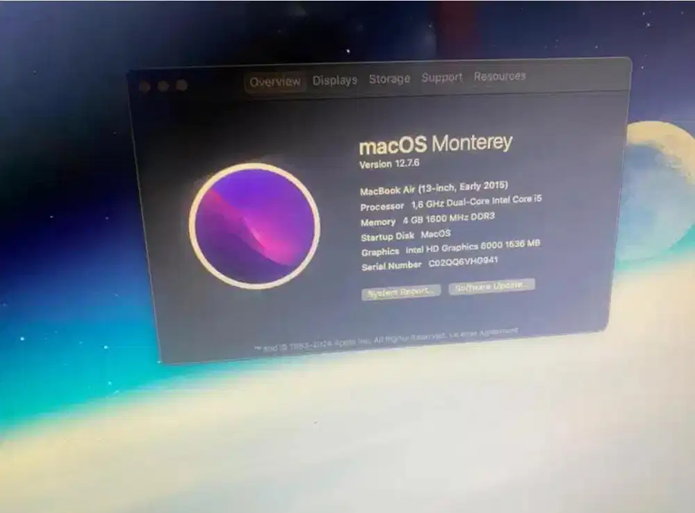 MacBook air intel core i5