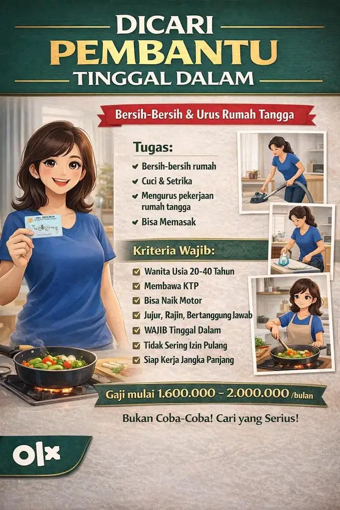 Di Cari ART (TINGGAL DALAM)