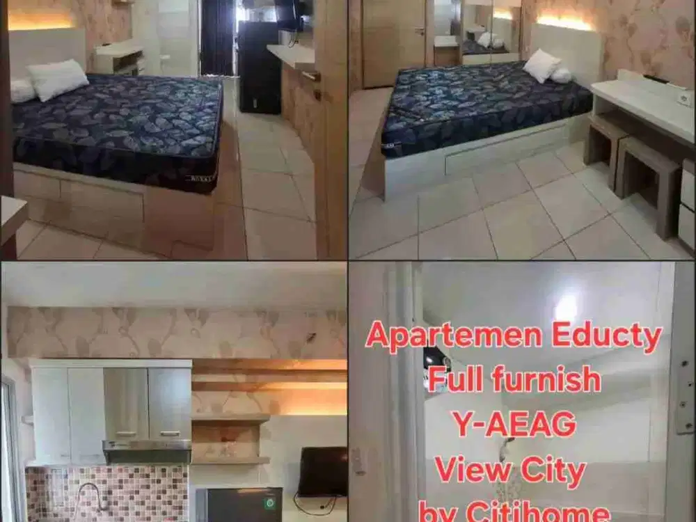 Sewa bulanan studio full furnish apartemen educity by citihome