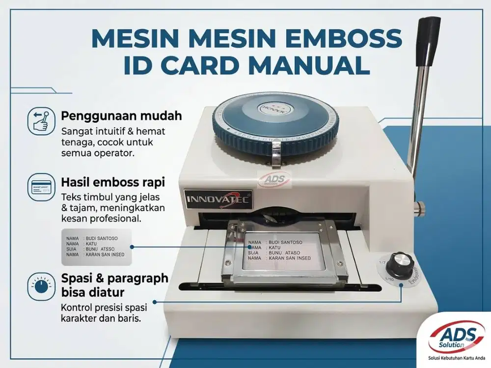 MESIN EMBOSS ID CARD MANUAL PALING PRAKTIS