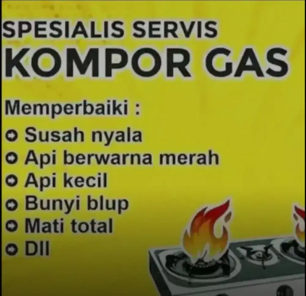 Jasa Maintenance/service Kompor gas LPG