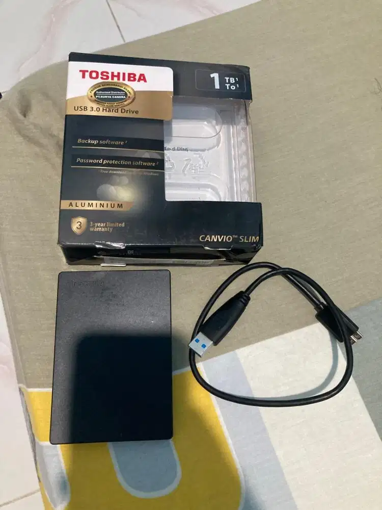 USB 3.0 Hard Drive External Toshiba Canvio Slim 1 TB