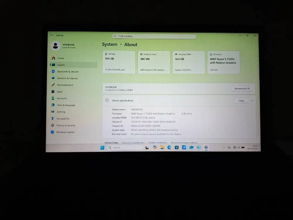LAPTOP GAMING | ASUS VIVOBOOK GO 14 Ryzen 5 7520U SSD 1TB RAM 16GB |