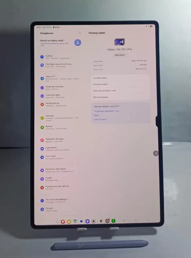 TABLET SAMSUNG S10 ULTRA RAM 12/256 GB ORIGINAL SEIN MULUS NOMINUS