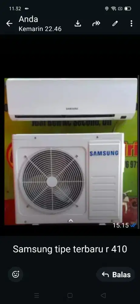 Jual ac Samsung 1/2 pk r 410 ..360 watt kondisi 95% ori semua
