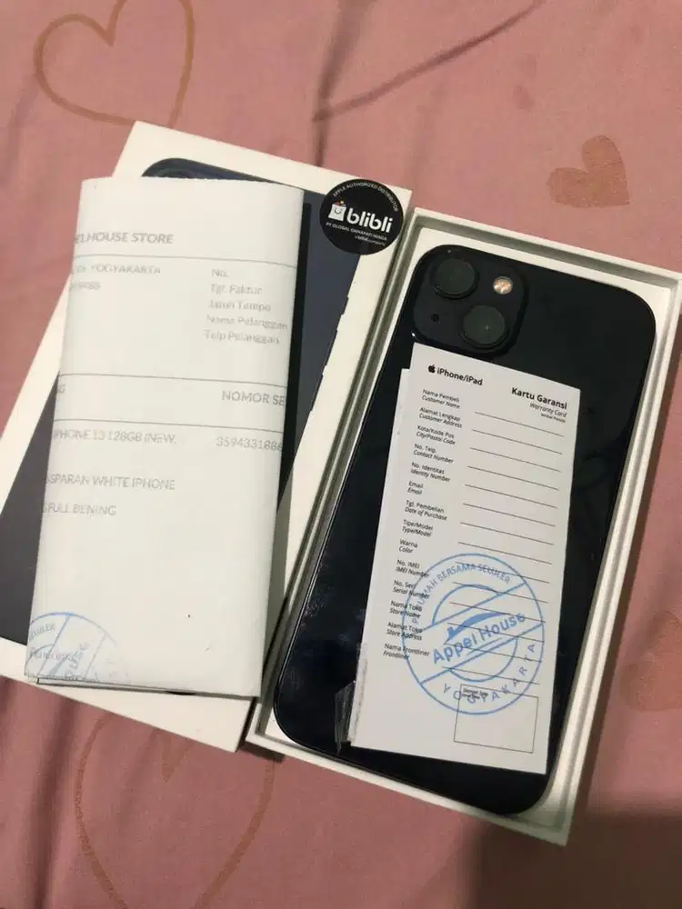 IPHONE 13 MIDNIGHT 128 GB RESMI INDONESIA LIKE NEW