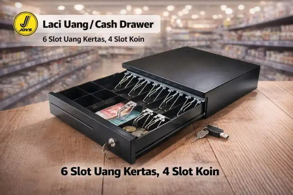 Laci Uang Cash Drawer 6 slot Kertas 4 Koin Mesin kasir