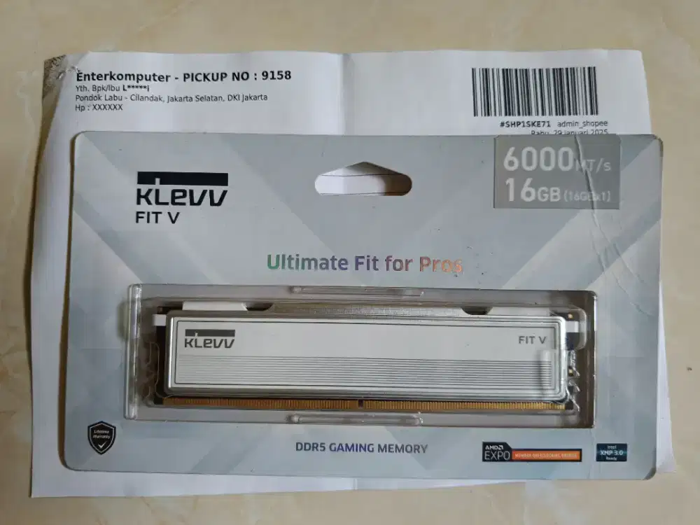 BNOB RAM KLEVV FIT V DDR5 16GB 6000MHz Ceramic White