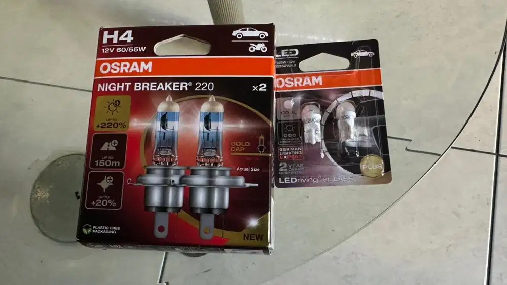Lampu Osram mobil h4 nb220 , t10