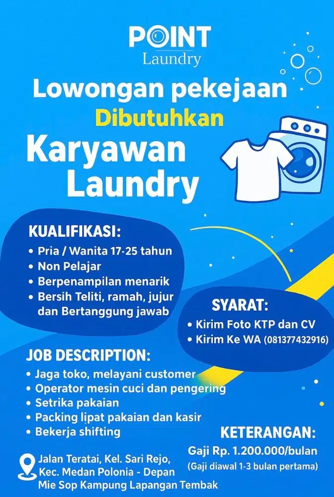 Lowongan Kerja Karyawan Laundry