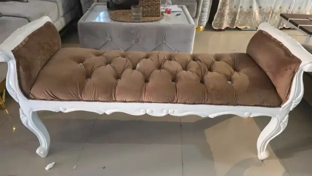 Sofa Jepara Stool 40 cm x 130 cm Brown Elegan