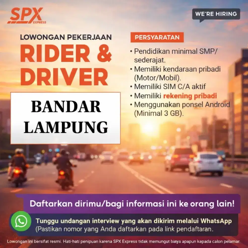 Lowongan kerja kurir Shopee Express