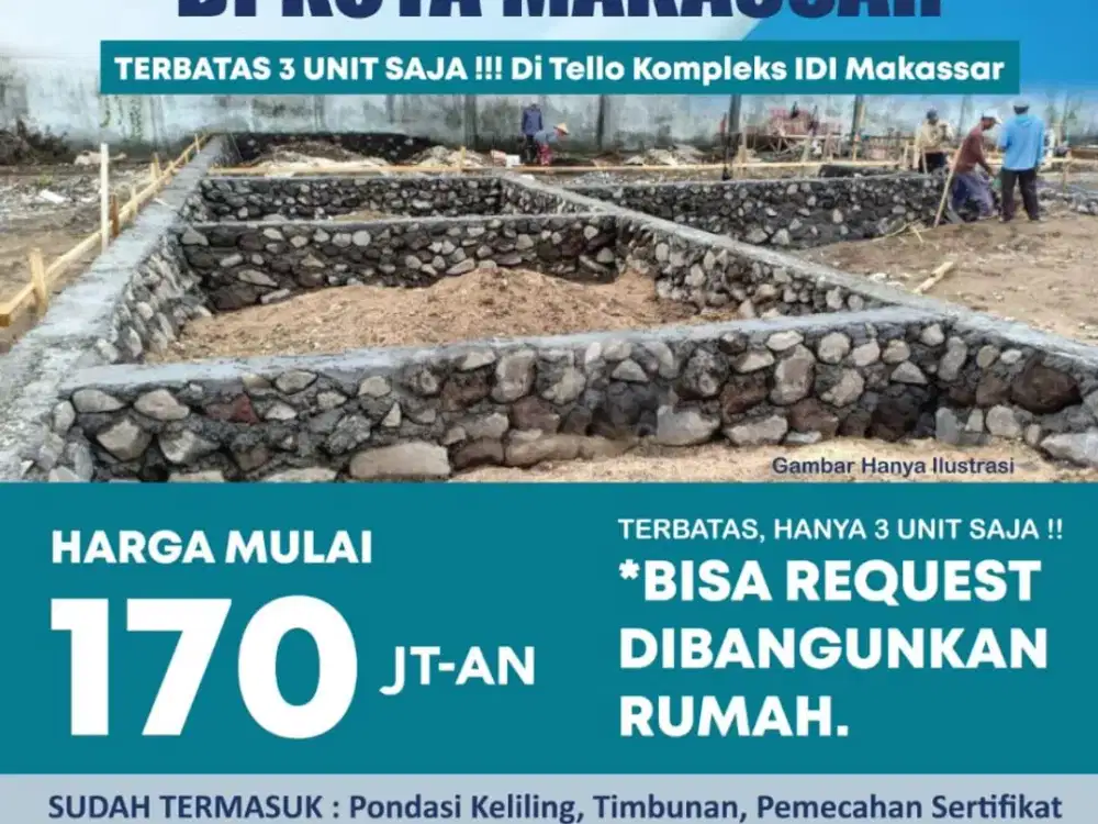 Sisa 2 Unit Terakhir, Kavling siap Bangun Hanya 5 menit dari Pintu 1 UNHAS dan 12 Menit dari Mall Panakukang