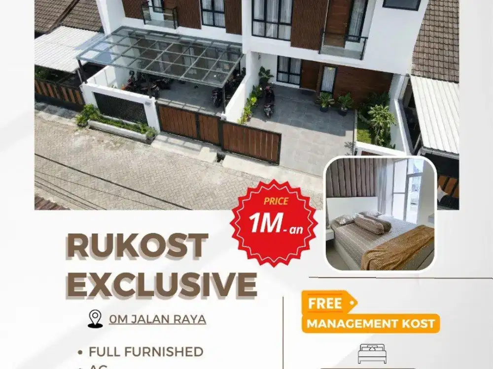 Dijual kost exclusive di kawasan Joyoagung, Malang dengan lokasi strategis