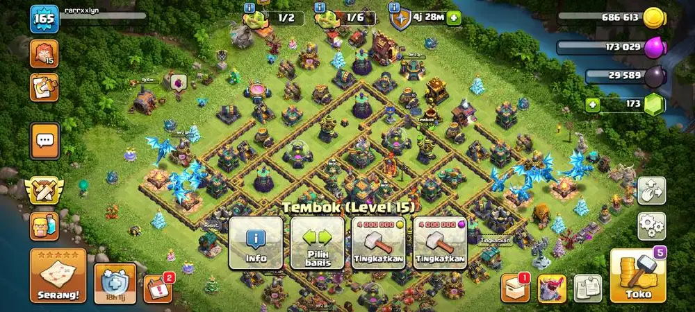 Jual akun coc th 14 max