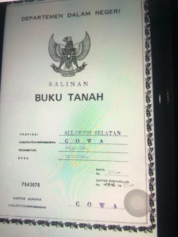 Jual tanah di Bontokappong