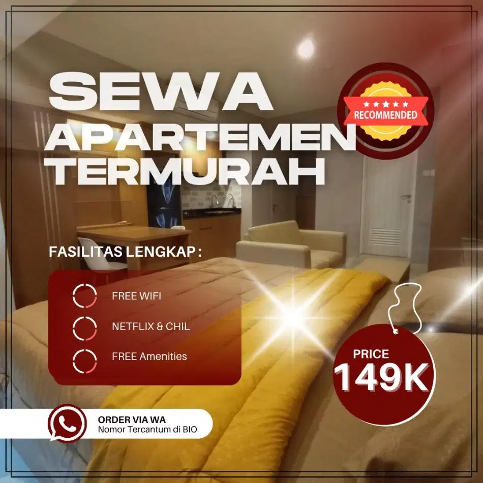 Sewa Apartemen Jakarta Sentra Timur Pulogebang Harian/Transit Termurah