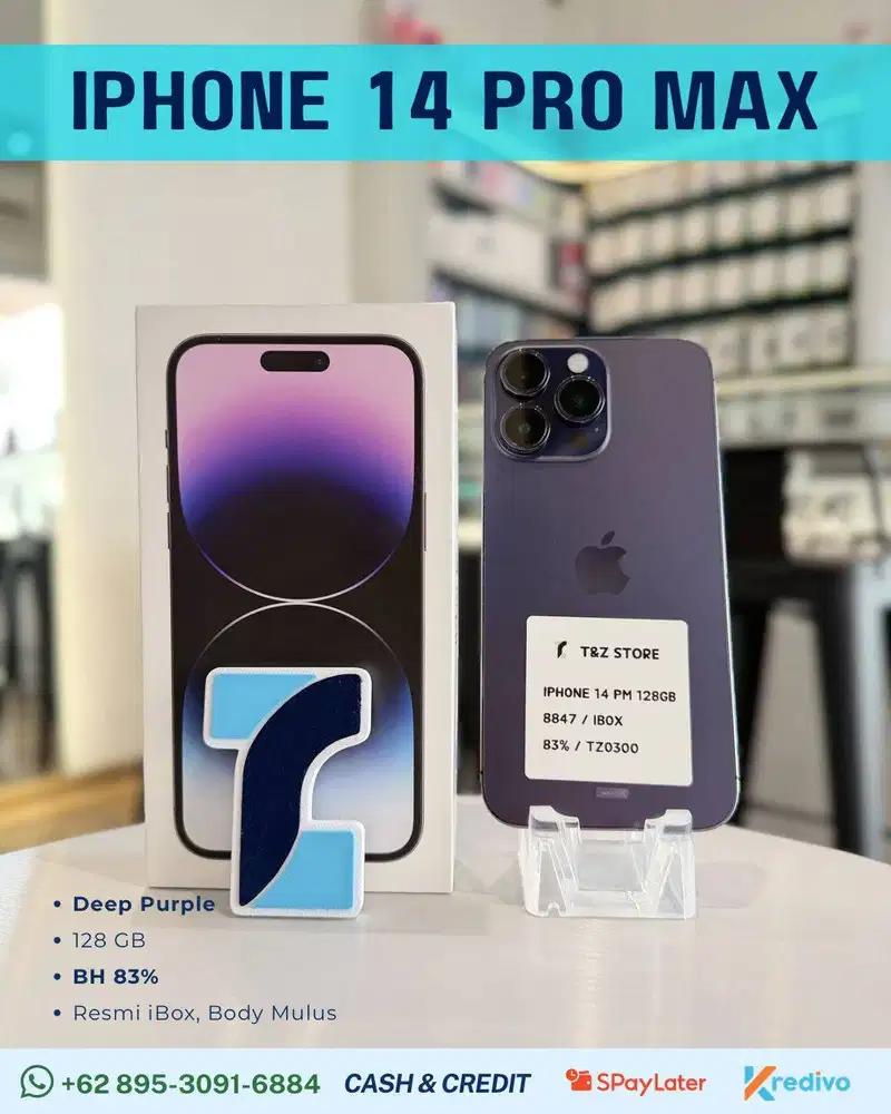 IPHONE 14 PRO MAX 128 GB - DEEP PURPLE MULUS