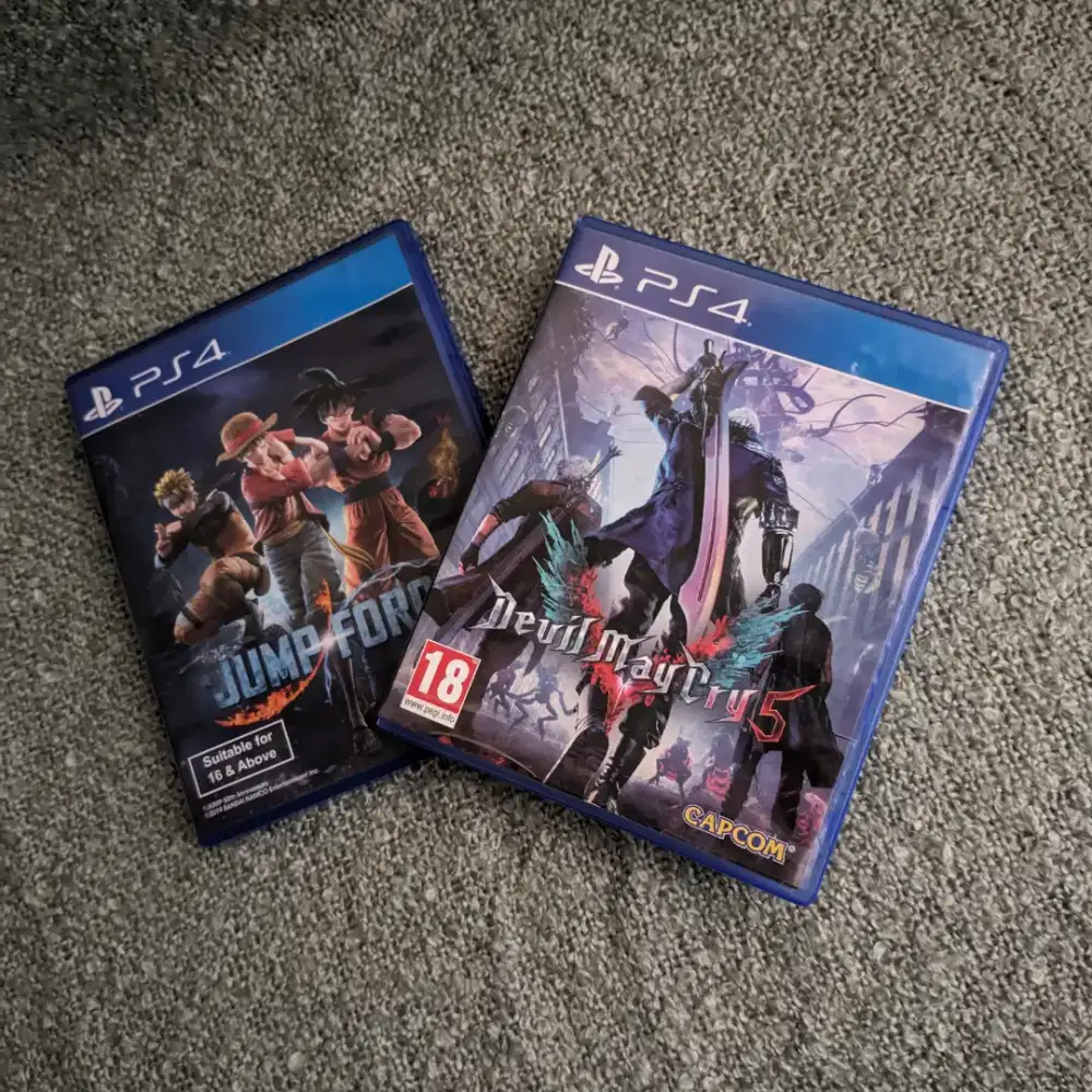 Kaset BD PS4 jump Force dan Devil May Cry V