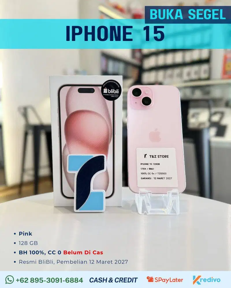 IPHONE 15 128 GB - PINK BUKA SEGEL AJA