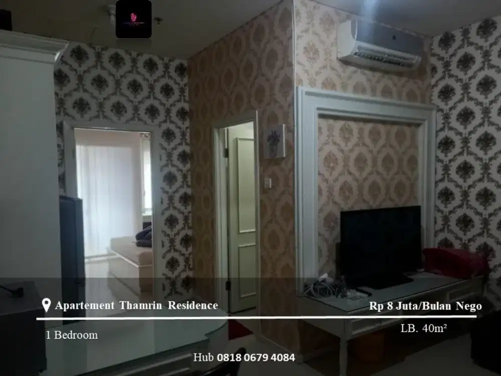 Disewakan Apartement Thamrin Residence 1BR Low Floor FF