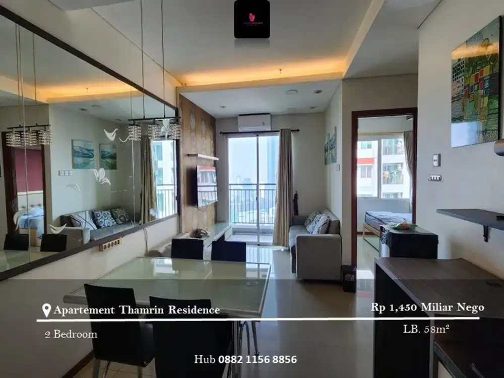 Dijual Apartement Thamrin Residence High Floor 2BR Full Furnished