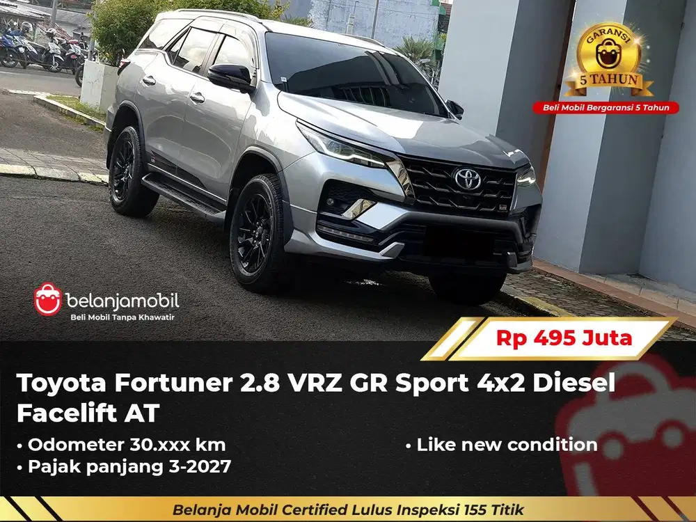 [PAJAK PANJANG] Toyota Fortuner 2.8 VRZ GR Sport 4x2 Diesel 2023/2024