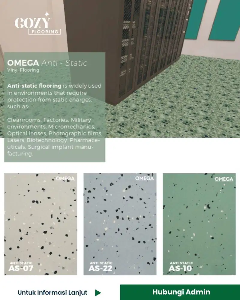 Vinyl Roll Omega Anti Static tebal 2mm | Vinyl Rollan