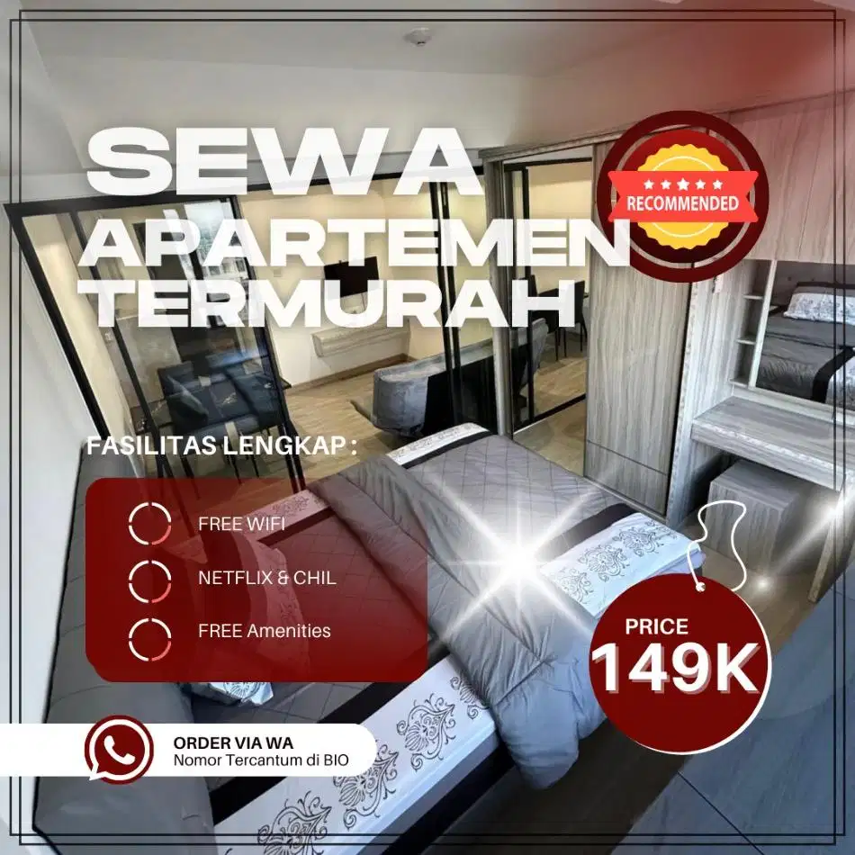 Sewa apartemen Collins Boulevard Tangerang Harian/Transit Termurah