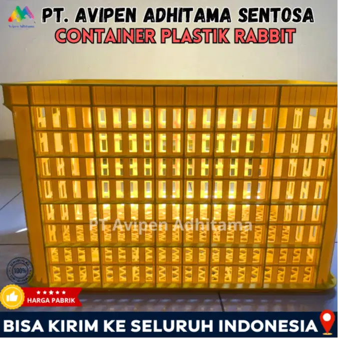 Kontainer Plastik Rabbit Box Plastik Industri untuk Gudang Jakarta