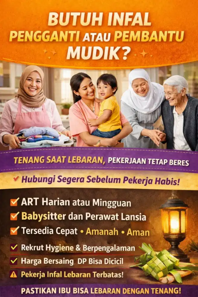 Butuh Pengganti ART Mudik? Tersedia Infal Lebaran