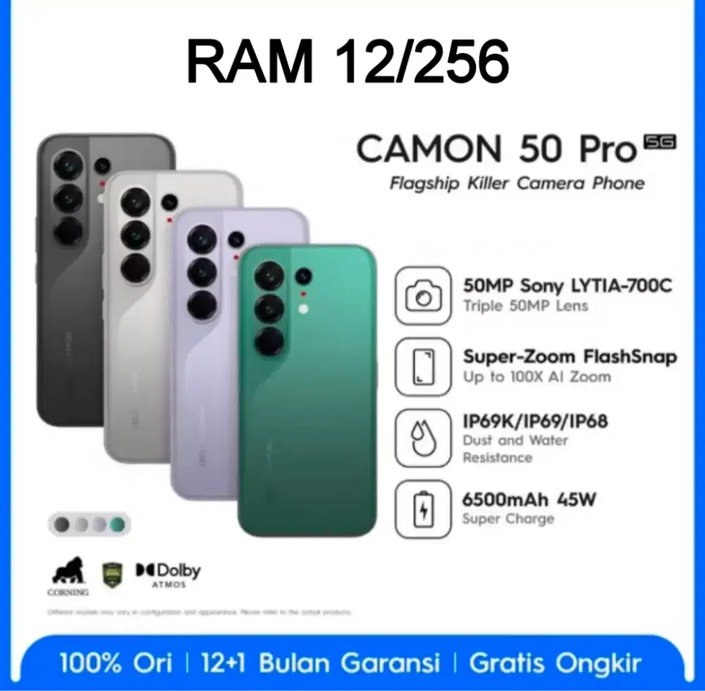 New Tecno Camon 50 Pro (Ram12+12/256)