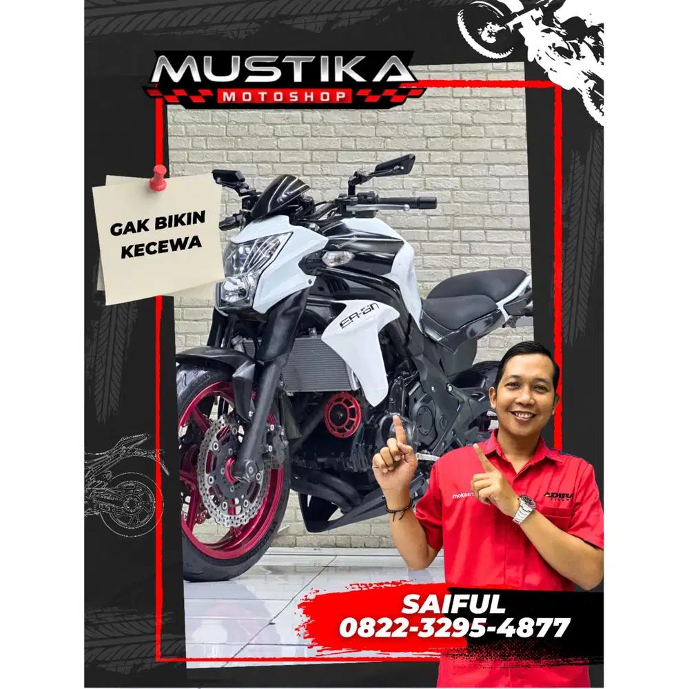 Perfect Condition!!Kawasaki ER6N 2012 White Plat Jatim Mulus-Mustika