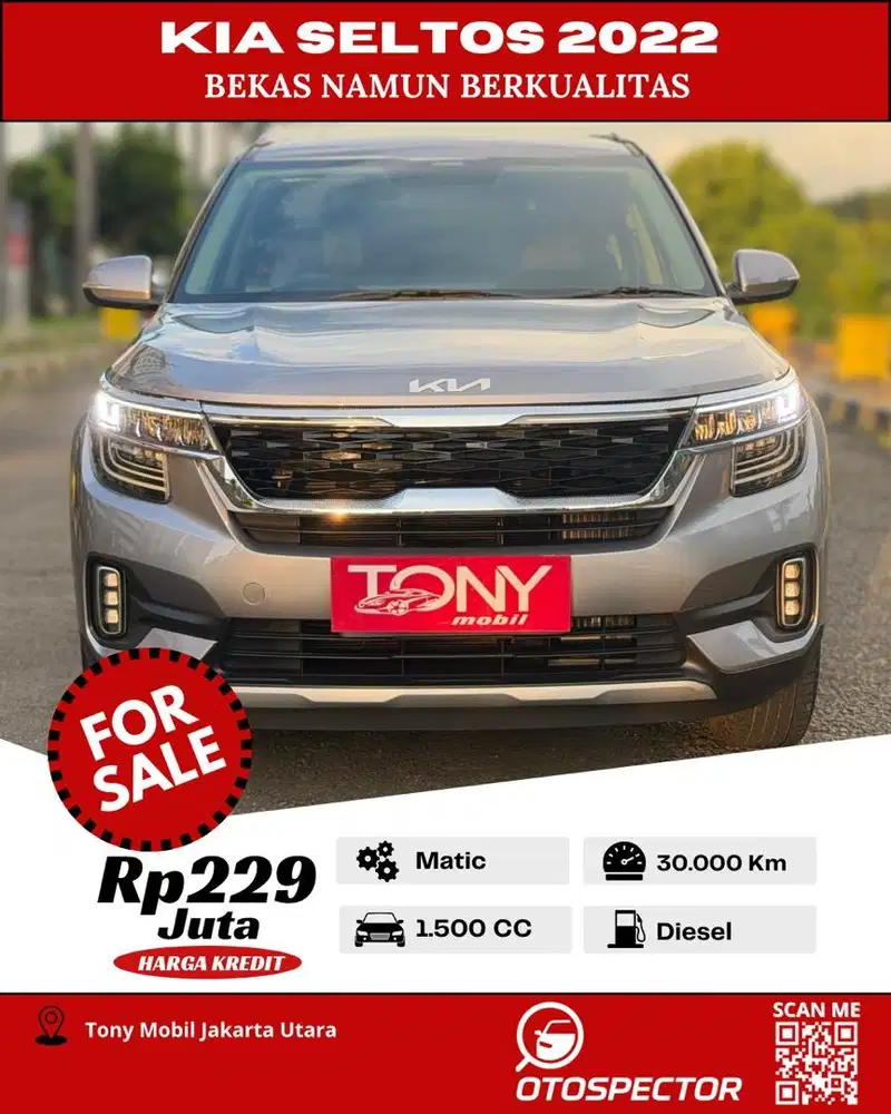#Tony Mobil# Kia Seltos Diesel 2022 Abu-Abu Metalik