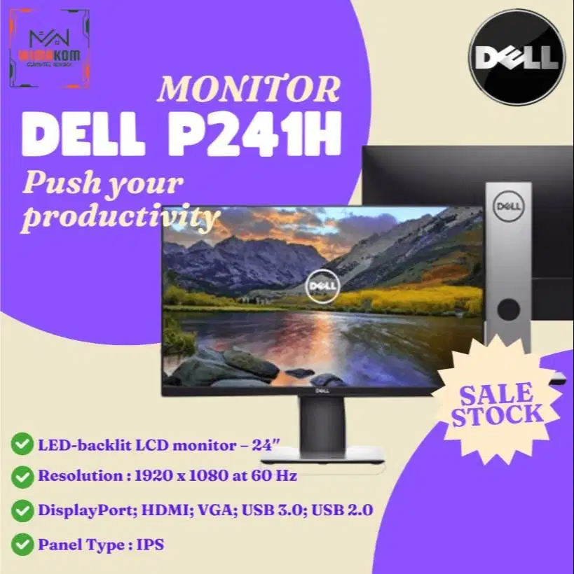 Sale Monitor Frameless Dell 24 Inch P2419H 24inch Ada Minus N-SW