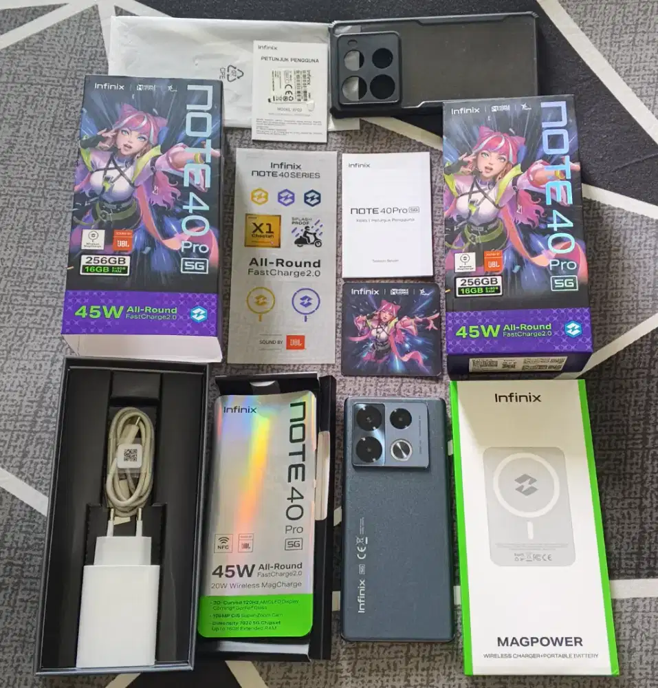 Infinix Note 40 Pro 5G 8/256 Black MULUS Fullset Ori Siap Pakai