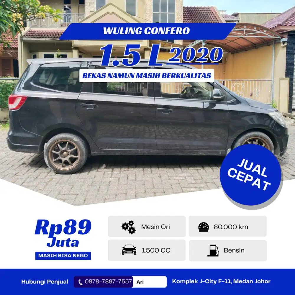 DIJUAL MOBIL WULING CONFERO 1.5 L MANUAL 2020 HITAM (MEDAN JOHOR)