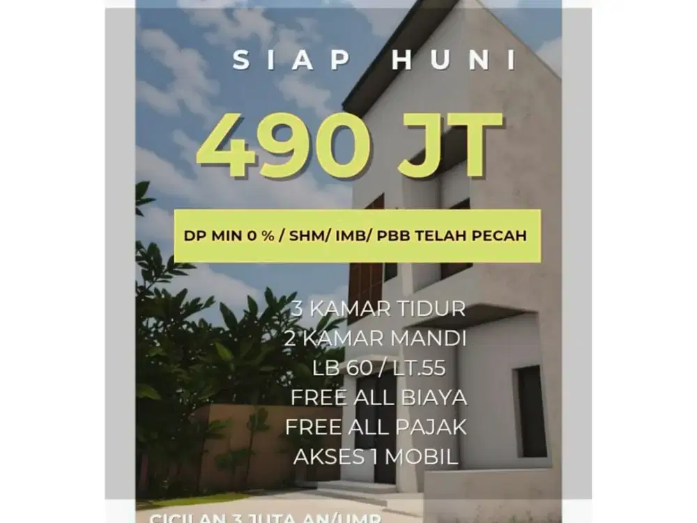 Hunian Baru Siap Huni - Min UMR/Min Pegawai Kontrak/ Min DP 0 % di Cimanggis Depok