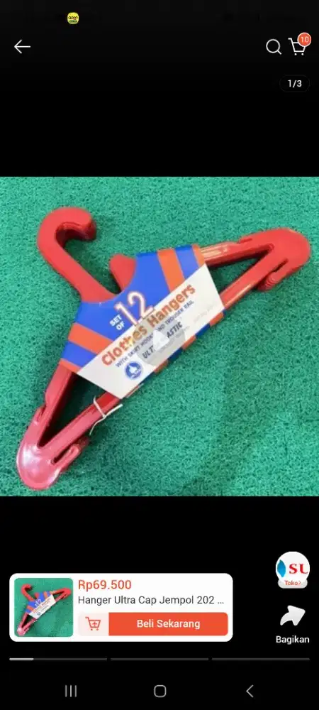 Hanger Gantungan Baju Cap jempol per 12 pcs ultra 202 P Tebal